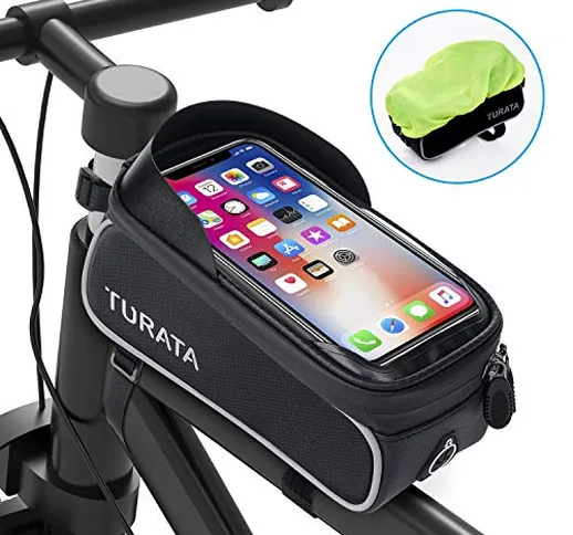 TURATA Bici Borse Bicicletta Telaio Anteriore Borsa Impermeabile Manubrio Ciclismo Top Tub...