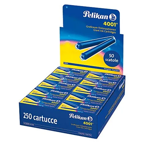 Pelikan - Set Cartucce per Stilografiche Inchiostro 4001 GTP5, Confezione Risparmio 250 Un...