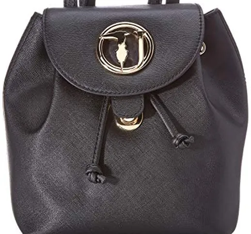 Trussardi Jeans Sophie Backpack Sm Ecoleather, Borsa a zainetto Donna, Nero (Black), 22x26...