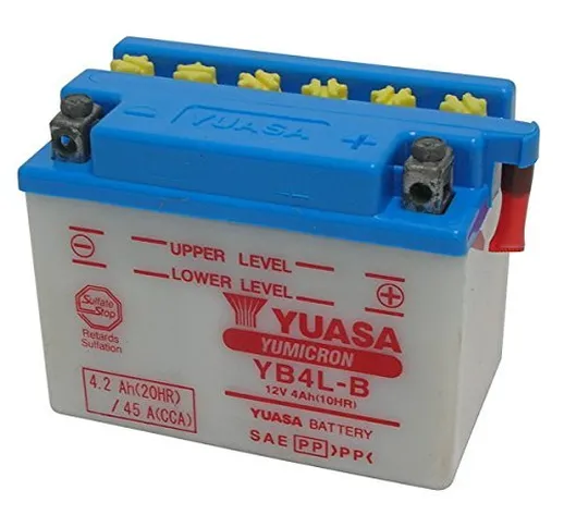 BATTERIA YUASA YB4L-B CON ACIDO 12V/4AH PER APRILIA Red Rose AE 50 1988-1992