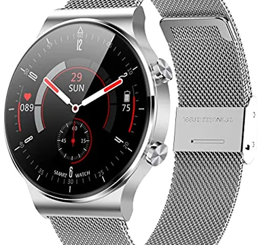 ANMI Smartwatch Uomo Orologio Fitness con Chiamata Bluetooth，Impermeabile, Cardiofrequenz...