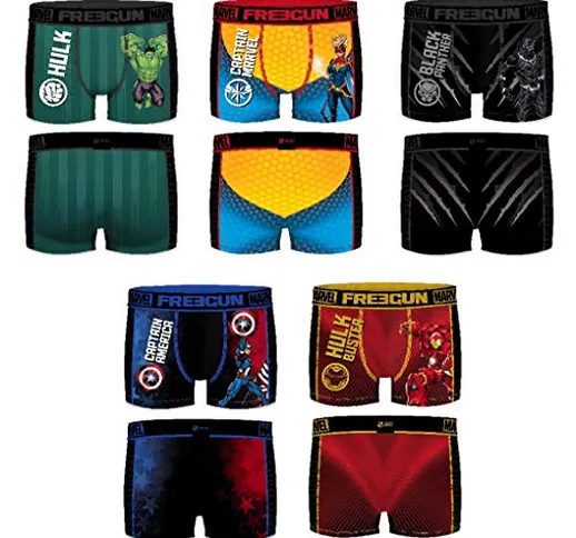 Freegun underwear. - Boxer Freegun da uomo Cobranding Marvel, Avengers in microfibra, asso...