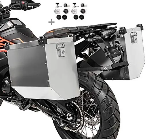 Valigie laterali alluminio AL 36l per Honda Transalp XL 600/650/ 750/ V + kit portavaligie
