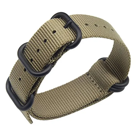 stile 22 millimetri kaki robusto esotico nylon morbido polso banda vigilanza del wristband...