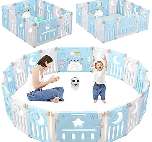 Dripex Box per Bambini, Recinto Bambini Box Neonato Protezione 14 Pannelli Barriera di Sic...