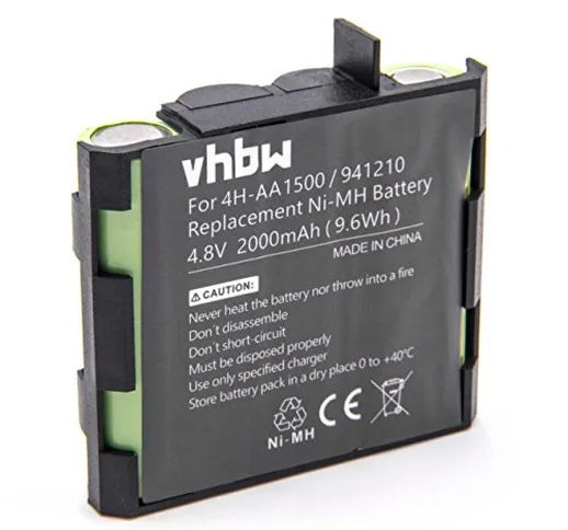 vhbw NiMH batteria 2000mAh (4.8V) compatibile con tecnologia medica sostituisce elettrosti...
