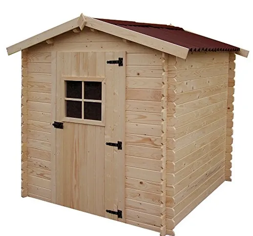 Box Casetta in legno 195x195xh200cm + pavimento giardino ripostiglio AL2020.01N