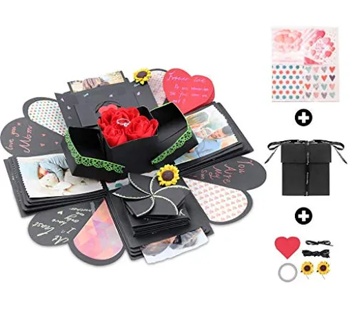 Amycute Explosion Box,Scatola Sorpresa Creativa DIY Scrapbook Fatto a Mano, Regalo Fai da...