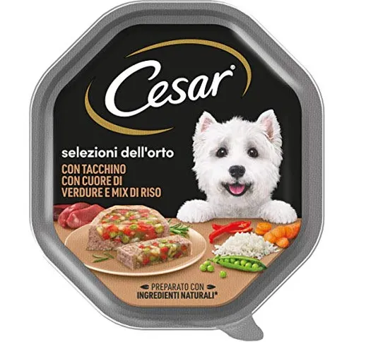 Cesar Selezioni dell'orto Cibo per Cane con Tacchino, con cuore di verdure e mix di riso 1...