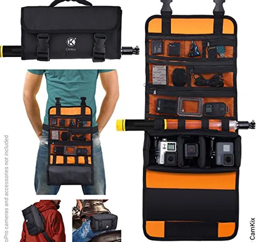 CamKix Borsa Roll-Out con Cinghia per Spalla/Vita Compatible con GoPro Hero, DJI Osmo Acti...