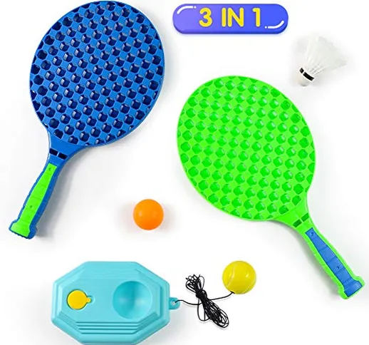 Fajiabao Racchetta Tennis Bambino Badminton Racchette Set Racchette Volano 3 in 1 Giocatto...