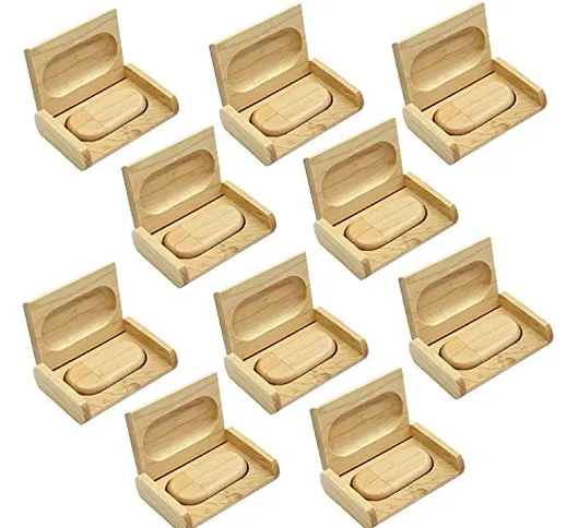 10 Pezzi Legno Naturale USB PenDrive 16GB con Casse di Legno Regalo Chiavette USB 2.0 Acer...