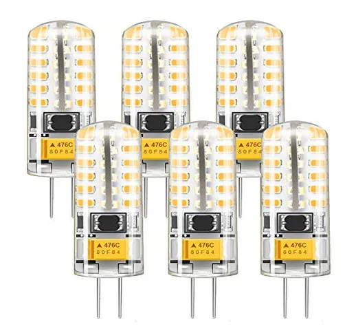 G4 LED 12V 3W, Bombubilla 6X Lampadine LED G4 25W Alogena Equivalente Bianco Caldo 2800K 3...