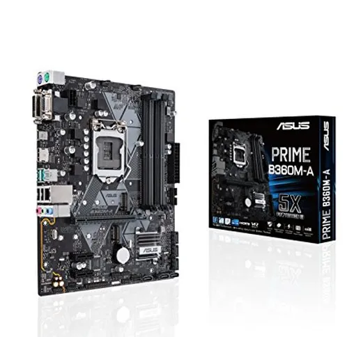 Asus PRIME B360M-A Scheda Madre, Chipset Intel B360, Supporto Processori Intel 8 Generazio...