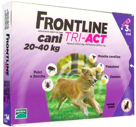 FrontLine Tri-act Cani 20-40kg 3 pipette da 4ml