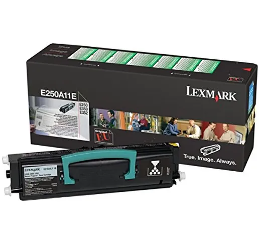 Lexmark E250A11E - Toner per stampante Lexmark E 250/350, colore nero