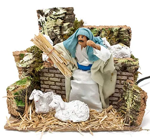 Joy Christmas Pastore 20 cm x 14 cm Il Pecoraio 15 cm in Movimento per Presepe - 49565