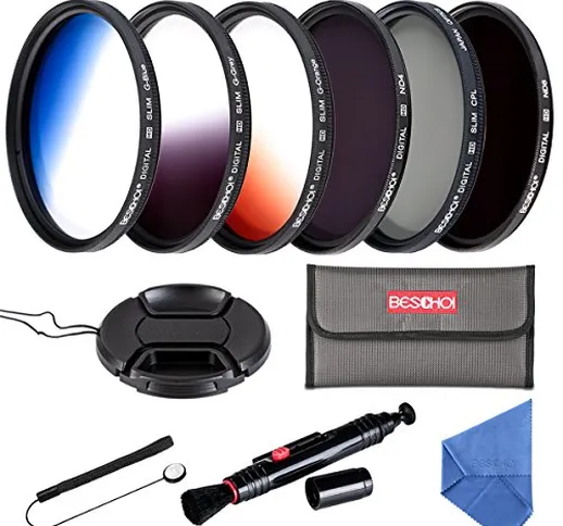 Beschoi Filtro Nd + CPL, Kit Filtri 11 Pcs Accessori per Canon Nikon Sony Pentax Sigma DSL...