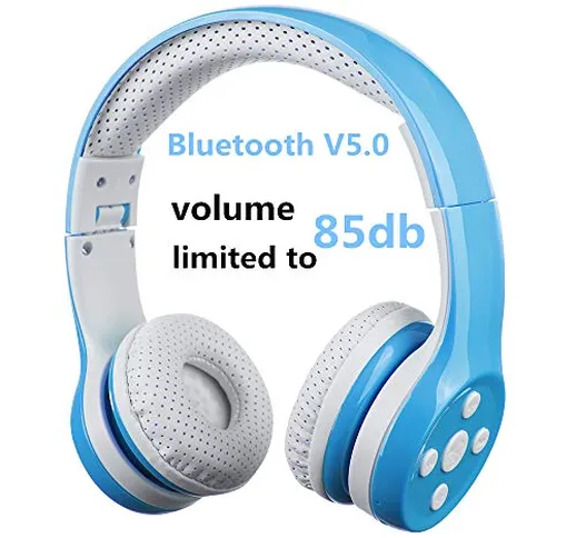 Cuffie Bluetooth wireless per bambini,Hisonic Cuffie bluetooth per bambini Ideale Regalo p...