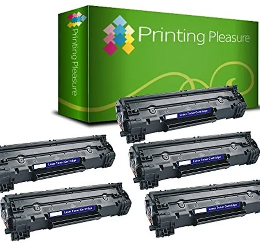 Printing Pleasure 5 Toner Compatibili CF283A 83A Cartuccia Laser per HP Laserjet Pro MFP M...