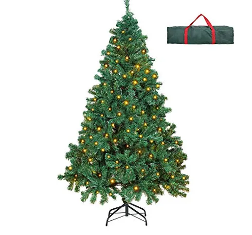 OUSFOT Albero di Natale 180cm con 400 LED 8 modalità Luci Albero di Natale 800 Rami Suppor...