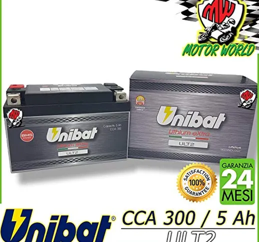 ULT2 BATTERIA UNIBAT AL LITIO CCA 300 GARANZIA 2 ANNI YT7B-BS YT9B-BS YT12B-BS YT14B-BS YT...