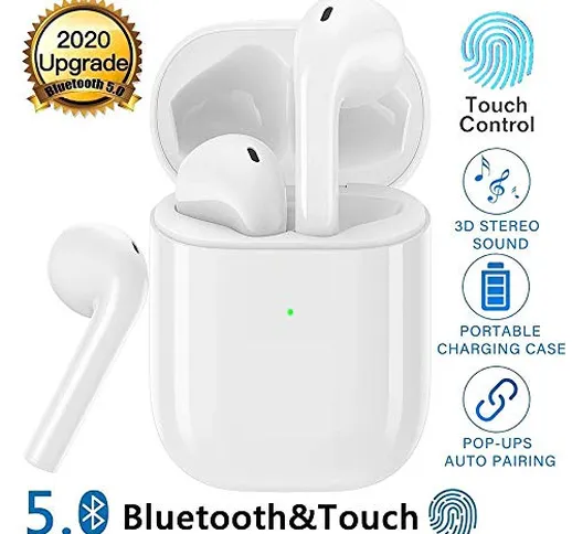 Cuffie Bluetooth 5.0 Auricolari Senza Fili,riduzione del rumore stereo 3D HD,Cuffie Wirele...