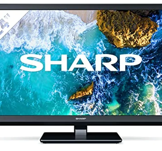 Sharp Aquos 24BB0E - 24" HD Ready LED TV, DVB-T2/S2, 1366 x 768 Pixels, Nero, 2xHDMI 1xUSB...