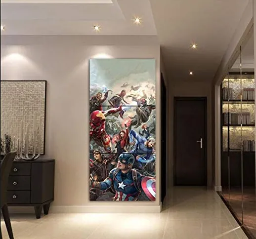 YTHK Poster cinematografico Stampato HD 3 Pezzi Modern Avengers Figure Home Decor Room Fra...