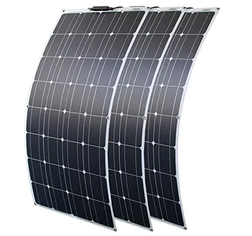 300 Watt Kit Solare 3 pezzi 100W 12V Pannello Solare Portatile Impermeabile Modulo Fotovol...