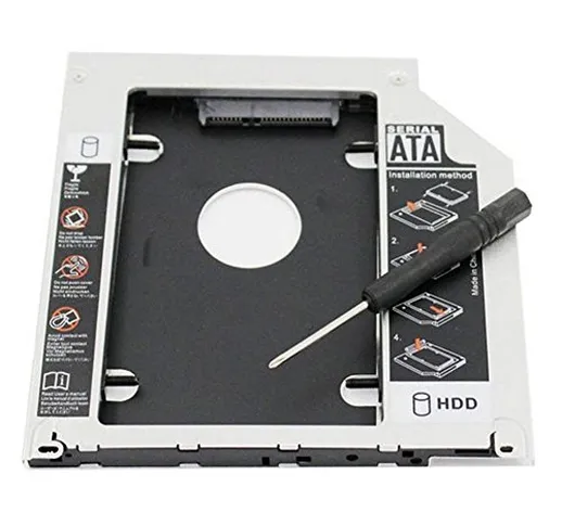 RGBS hard drive Tray Caddy 2nd HDD SSD kit compatibile con 2,5" 9.5 mm SATA HDD SSD 2 nd H...