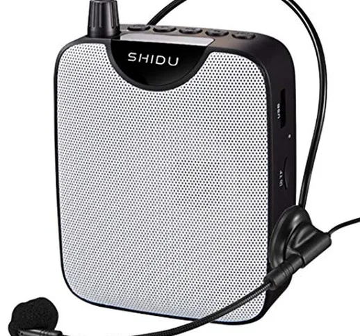 Amplificatore vocale portatile SHIDU con auricolare microfono cablato, mini altoparlante P...