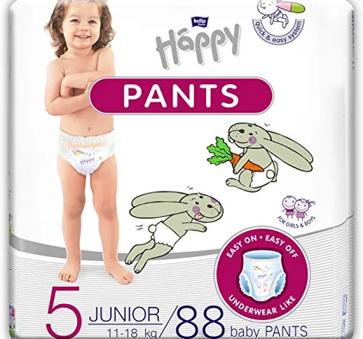 Bella Baby Happy Pants misura 5 Junior, ideale per l'allenamento del vasino, misura 5, 11-...