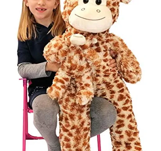Giraffa 80cm con Cucciolo Peluche Gigante Morbido Coccoloso per Bambini Ragazzi Adulti San...