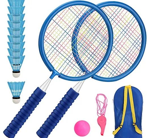 Aceshop 16 in 1 Set da badminton per bambini Giocattoli da badminton per bambini e 2 racch...