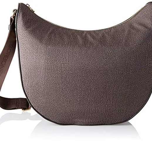 Borbonese 934777296, Borsa a Tracolla Donna, Marrone (Tundra/Testa Moro), 35x38x15 cm (W x...