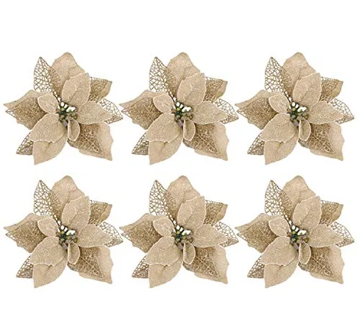 6pcs Realistico Fiori Artificiali Decorazione Ornamenti Per Home House Mall Mall Ghirlande...