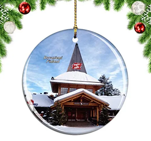 Weekino Finlandia Villaggio di Babbo Natale Rovaniemi Decorazione Natalizia Albero di Nata...