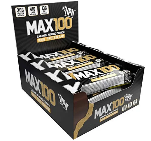NPN MAX 100 Protein & Carb bar | Barretta proteica per lo sport, gusto premium | 9x100g Cr...