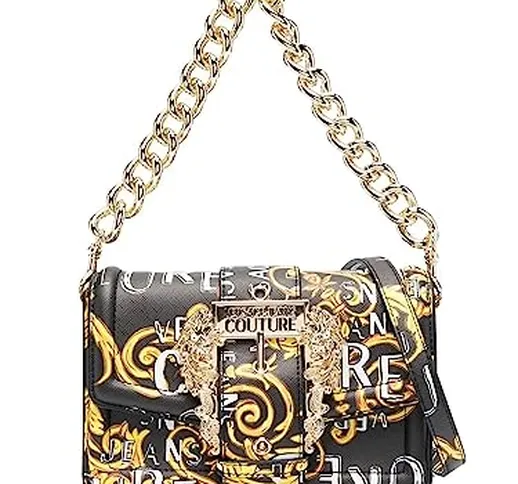 Borse Donna Nero Borsa a tracolla con fantasia Logo Couture e fibbia baroque UNI