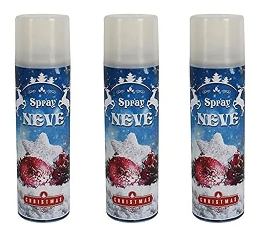 3 Bombole di Neve finta spray da ml100 artificiale per addobbi natalizi decorazioni presep...