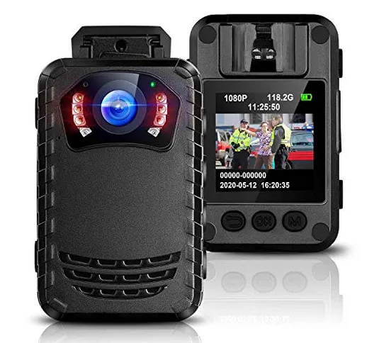 BOBLOV N9 Mini Body Camera Full HD 1296P Body Mounted Camera Small Portable Night Vision P...