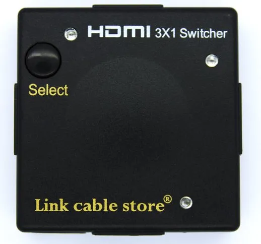 LCS - Switch HDMI a 3 Porte, Ultra Sottile, 3 sorgenti HDMI a 1 Display, Full HD 1080p, HD...