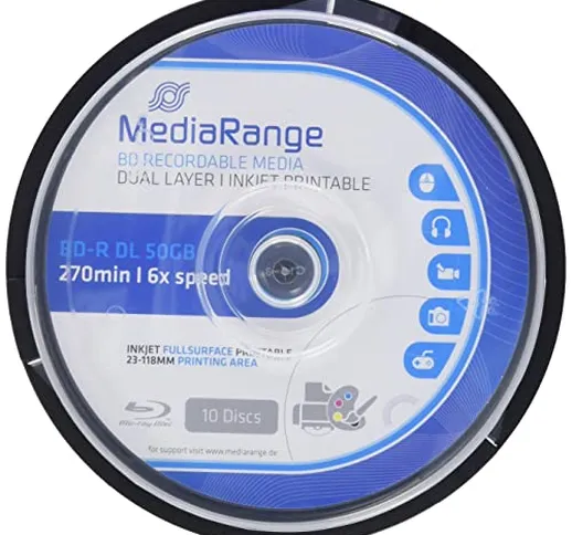 MediaRange MR509 Disco Blu-Ray LECTURA/ESCRITURA (BD) BD-R 50 GB 10 PIEZA(S)