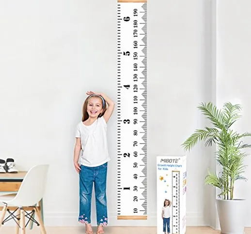 Metro da parete in tela per misurare l’altezza e tenere traccia della crescita di bambini,...