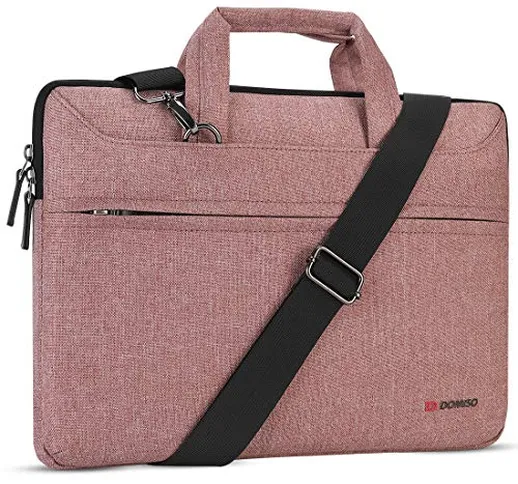 DOMISO 15.6 Pollici Borsa a Tracolla per Laptop Impermeabile Cartella Borsa Porta PC con M...