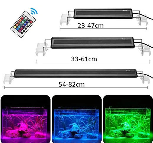 DADYPET Illuminazione per Acquario, Lampada LED per Acquario, Luce RGB Acquario, Lampada I...