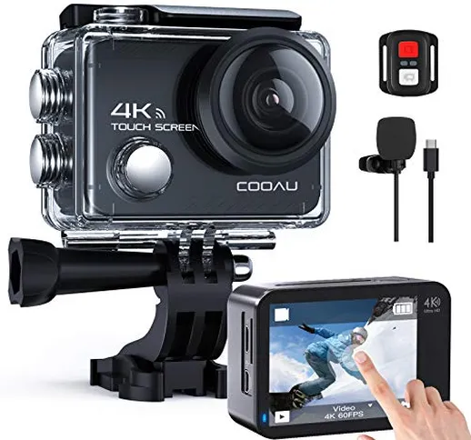 COOAU Action Cam 4K Nativo 60fps 20MP Touch Screen WiFi Sport Camera Stabilizzazione EIS F...
