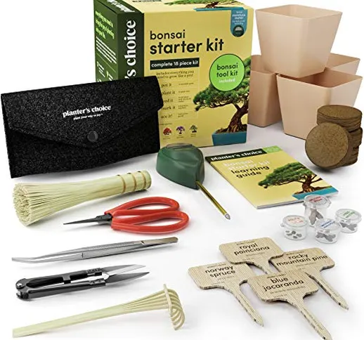 Kit Premium per Coltivare Bonsai + Libretto con 101 Consigli Essenziali e Kit di Attrezzi...