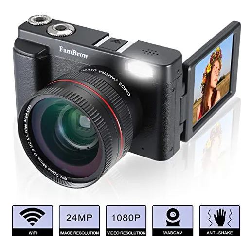 Macchina Fotografica e Fotocamera Digitale,FamBrow Videocamera Full HD 1080P WIFI Fotocame...
